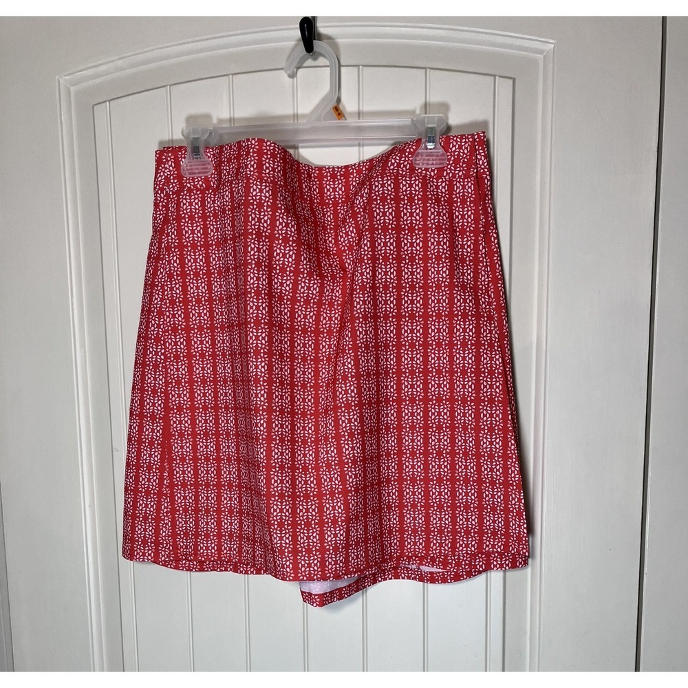 RipSkirt Hawaii Length‎ 2 Wrap Skirt Womens Large Red White Floral Stripe Beach